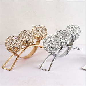Casa Decorativo Candeliere Ponte D'oro Da Sposa Centrotavola candelabri 3 in 1 Supporti Di Candela di Cristallo - Product Image 2
