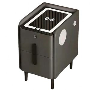 Table <span class=keywords><strong>de</strong></span> chevet intelligente à <span class=keywords><strong>LED</strong></span> en gros avec lecteur d'empreintes digitales et station <span class=keywords><strong>de</strong></span> recharge sans fil, table <span class=keywords><strong>de</strong></span> chevet multifonctionnelle - Product Image 2