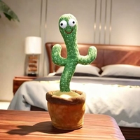 Pluche Dansende Cactus Speelgoed Nieuw Ontworpen PP Katoen Gevuld Ecologisch USB Oplaadbaar Sprekende Dansende Kindercadeau voor Kinderen