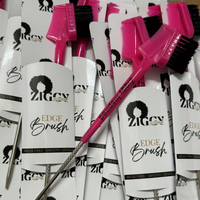 Peigne à sourcils double queue de rat 3 en 1 de marque privée personnalisé pour salon brosse à cheveux personnalisée pour le contrôle des bords brosse à cheveux
