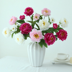 Flores Artificiales de Peonía de Seda, Color Rosa Champán, Rosa Claro, Blanco, Decoración para Bodas y Hogar, Resistentes al Agua, Accesorios para Fotografía en Exteriores - Product Image 3
