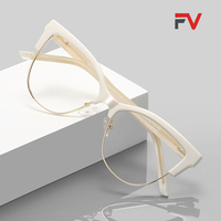 Lunettes bloquant la lumière bleue Vintage demi-monture UV lentille transparente Anti-fatigue oculaire ordinateur lunettes de jeu pour femmes hommes