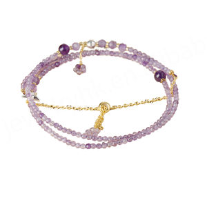 Designer Classic Women's <b>Necklace</b> 925 Sterling <b>Silver</b> Natural Amethyst Gemstone Trendy GIA Certified Gold Plated Unique Weddings - Product Image 1