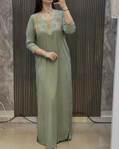 Abaya turque de luxe, tissu Ramadan, design vintage, manches longues avec taille ajustable pour la mode musulmane - Product Image 2