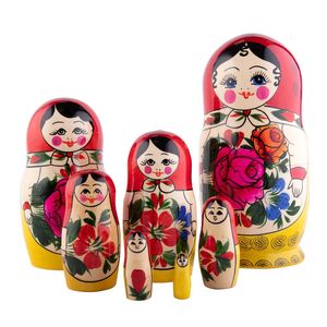 ロシア人形 手描きマトリョーシカ 7体セット 木製 ロシア人形 手描きマトリョーシカ 7体セット 木製