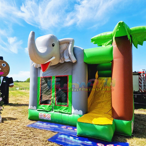 Château gonflable commercial pour enfants, pour fêtes en plein air, en forme d'éléphant, à vendre en gros. - Product Image 3
