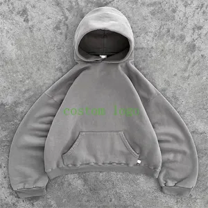 Custom 100% Cotton Heavyweight Drop Shoulder Logo Custom Heavy Weight Cotton Oversized Fleece Hoodie For Men