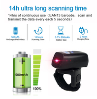 Escáner de Anillo de Dedo Ultraligero EDOO R43, Escáner de Código de Barras Inalámbrico Industrial 1D 2D BT 2.4G IP65 para Logística y Comercio Minorista