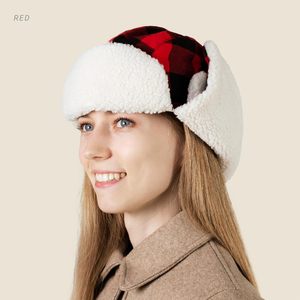 Chapeau de trappeur d'hiver à carreaux Lumberjack avec protège-oreilles et sangle sous le menton, coupe-vent pour l'extérieur, bonnet de ski unisexe pour adulte PT201 - Product Image 6