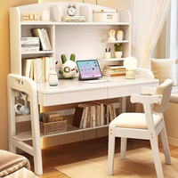 Ensemble de bureau d'ordinateur en bois simple et durable pour chambre à coucher, combinaison bibliothèque et chaise pour étudiants