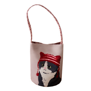 Large Capacity <strong>Handbag</strong> Fashion Animal Carton <strong>Cat</strong> Print Bucket Bag for Women Girls - Product Image 1