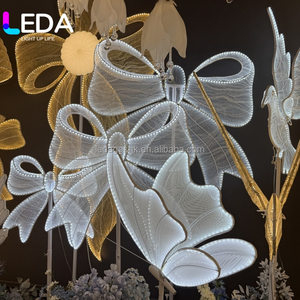 อุปกรณ์ประกอบฉากงานปาร์ตี้ LEDA ฉากหลังโบว์เรืองแสงพร้อมขาตั้งโลหะตาข่ายประดับโบว์ไฟ สำหรับตกแต่งงานแต่งงาน วันเกิด และคริสต์มาส - Product Image 4