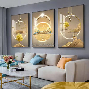Объемный заказ гостиная домашний декор роскошный Холст Золотой плакат Современная Настенная живопись абстрактный Хрустальный фарфор картина Картина стена - Product Image 4