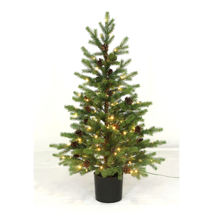 Arbre de pin artificiel extérieur simulé pré-éclairé plante en pot de noël Faux <span class=keywords><strong>arbuste</strong></span> en pot pour la décoration de jardin à la maison - Product Image 6