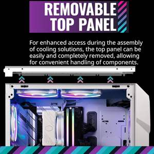 Boîtier tour complète Cooler Master <span class=keywords><strong>TD500</strong></span> Acrylic V2 Blanc, format ATX, design polygonal, 3 ventilateurs ARGB 120 mm, USB Gen 2 Type-C - Product Image 6