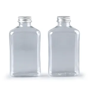 Hersteller Direkt transparente Getränke flaschen Einweg-PET-Plastiks aft flasche mit Aluminium kappe