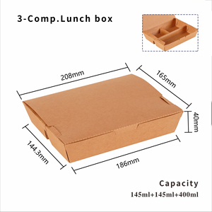 4 Compartment Bento <strong>Paper</strong> <strong>Lunch</strong> <strong>Box</strong> Wholesale Biodegradable Take Out Brown Kraft <strong>Paper</strong> Food <strong>Lunch</strong> <strong>Box</strong> - Product Image 6