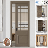 Pintu Interior Kayu Geser Tersembunyi di Dinding, Desain Italia Terbaru, Dapat Disesuaikan, Kedap Suara, Soft Close, untuk Apartemen dan Vila