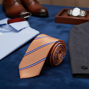 Cravate drapeau hollandais rayé orange bleu blanc rouge Accessoires pour hommes - Product Image 3