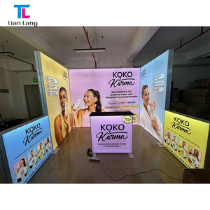 10ft pliable réutilisable personnalisé publicité Promotion tissu aluminium toile de fond Expo stand rétro-éclairé exposition Pop Up Lightbox