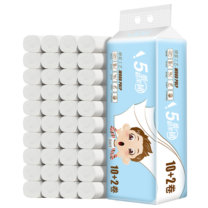 Горячая Распродажа, оптовая продажа, 12 рулонов 5-слойной мягкой и гладкой целлюлозной бумаги, салфетки для ванной комнаты, рулон туалетной бумаги