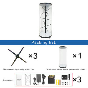 Ventilateur holographique LED 3D, projecteur, épissure cylindrique, hologramme grandeur humaine, affichage publicitaire en armoire, 65 cm, ventilateur holographique 1x3 - Product Image 4