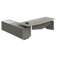 Ensemble de bureau de direction contemporain de luxe Liyu, table commerciale en bois convertible et extensible pour PDG