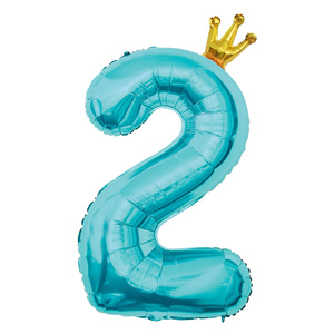 Ballons Chiffres Bleu Turquoise Couronne 40 Pouces en Mylar Hélium pour Anniversaire, Mariage, Thème Sirène, Décoration de Fête - Product Image 5