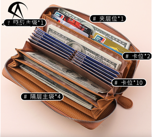 AndoBag - Cartera Larga de Cuero Genuino Estilo Japonés para Mujer, Gran Capacidad, con Protección RFID, para Teléfono Móvil, Modelo A-002 - Product Image 4