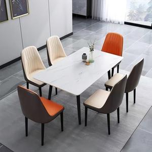 Ensemble de table et <span class=keywords><strong>chaises</strong></span> de <span class=keywords><strong>salle</strong></span> à <span class=keywords><strong>manger</strong></span> en cuir au design moderne et épuré pour salon et hôtel, prix de gros, en promotion - Product Image 3