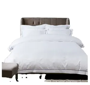 Zacht Gemakkelijk Te Onderhouden Microfiber Sheet Set Effen Kleur Hotel Linnen Geborduurd Beddengoed Set