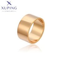 16298 Xuping Schmuck Großhandel Modischer 18k Goldfarben Beschichteter Kupfer Breiter Herrenring