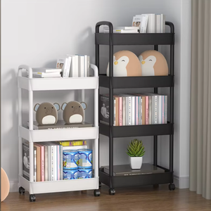 5 층의 바닥 이동이 가능한 롤러 플라스틱 손수레 욕실 수납 랙-휴대용 다기능 가정용 수납 랙 - Product Image 5