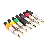 Vente d'usine 6.35MM 1/4 pouces TS Mono connecteur mâle prise OFC cuivre plaqué or pour guitare électrique mélangeur haut-parleur câble Audio