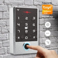 Sistema de Control de Acceso con Huella Dactilar, Reconocimiento Facial, Tarjeta RFID y Contraseña, Resistente al Agua IP68, Control por Aplicación WiFi Tuya, Abrepuertas