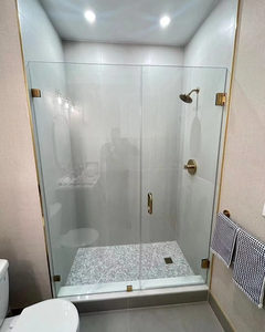 Porte de <span class=keywords><strong>douche</strong></span> en verre italien de luxe de haute qualité avec porte-serviettes Écran de baignoire pivotant populaire pour salle de bain - Product Image 2