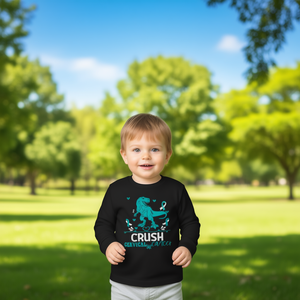 T-shirt a maniche lunghe per bambini con messaggio sulla consapevolezza del cancro cervicale per bambini piccoli - Product Image 3