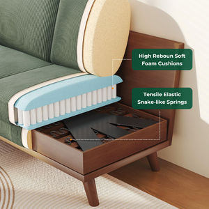 Divano a Due Posti Personalizzato in Velluto a Coste con Cuscino a Molle, Telaio in Legno Massello, Seduta Profonda Moderna per Camera da Letto, Soggiorno, Ufficio - Product Image 4