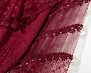 I più nuovi maglioni stile moda 2023 primavera estate autunno top donna <span class=keywords><strong>Tulle</strong></span> <span class=keywords><strong>maglia</strong></span> ricamo Deco manica lunga rosso nero bianco top - Product Image 3