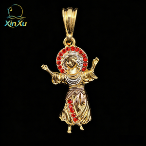 Pendentif en or plaqué Vierge Jésus Saint et pierre en zircon 3D Bijoux <span class=keywords><strong>Divine</strong></span> Miséricorde - Product Image 4