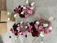 Bunga Bola Calla Lily Warna Pink Anggur 40cm, Bunga Meja, Bunga Artifisial, Centerpiece Bunga Bola