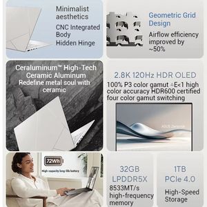 Ordinateur <span class=keywords><strong>portable</strong></span> Zenbook 14 <span class=keywords><strong>Ultra</strong></span> 7 32 Go 1 To / Ordinateur <span class=keywords><strong>portable</strong></span> 16 pouces 2.8K OLED pour étudiants et usage domestique - Product Image 3