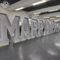Letreros iluminados para exteriores, decoración de Sr. y Sra., letrero de 4 pies y 5 pies, letras gigantes de neón para marquesina con precios de fábrica