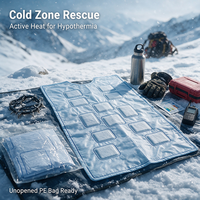 Couverture thermique d'urgence en Mylar, jetable, auto-chauffante, pour la survie en extérieur et la chaleur en milieu sauvage