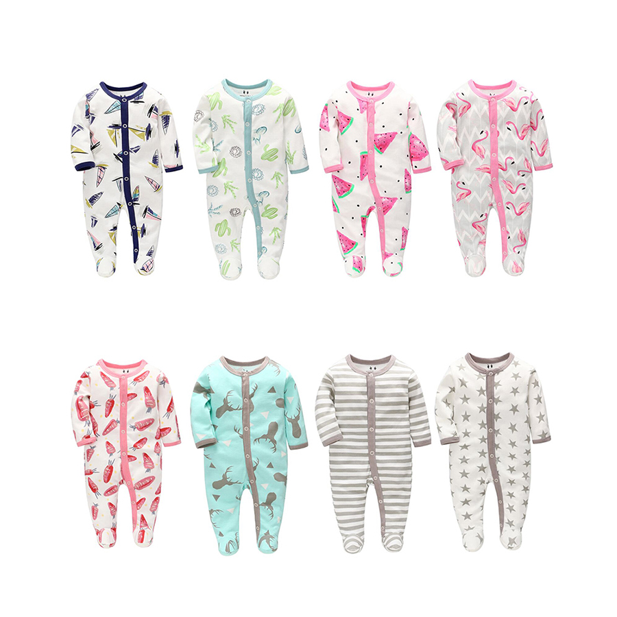 Хлопковый пижамный комплект для новорожденных, Детская одежда, Четыре сезона, Одежда для малышей, Мальчики и девочки, В наличии, Производитель