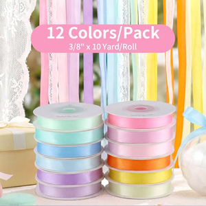 ริบบิ้นผ้าซาตินสองหน้า 30 สี ขนาด 6 มม. 1/4 นิ้ว ริบบิ้นผ้าซาตินสีพื้นสำหรับห่อของขวัญ - Product Image 5