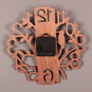 Mộc Mạc trang trại Đồng hồ treo tường 9 inch GỖ CHIM thiết kế im lặng không đánh dấu pin Powered MDF trang trí đồng hồ treo tường - Product Image 5