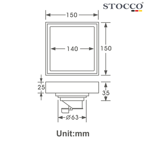 STOCCO 304 Scarico a pavimento rettangolare in acciaio inossidabile moderno invisibile inodore auto-chiusura rimovibile 100x100mm superficie lucida 5 - Product Image 6
