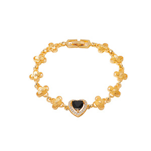 High Quality Romantic love Fashion Design <b>Copper</b> Plated Real Gold Zircon <b>Bracelet</b> Does Not Fade Female <b>Bracelet</b> Wrist Jewelry - Product Image 5