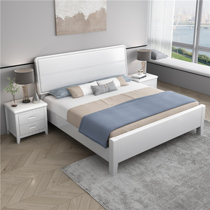 Nordic Solid Wood <b>Bed</b> 1.5M 1.8M <b>Double</b> King Size High <b>Box</b> Storage Platform <b>Bed</b> Bedroom Furniture Wedding <b>Bed</b> - Product Image 3